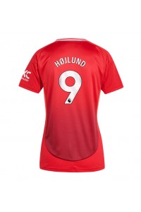 Manchester United Rasmus Hojlund #9 Jalkapallovaatteet Naisten Kotipaita 2024-25 Lyhythihainen